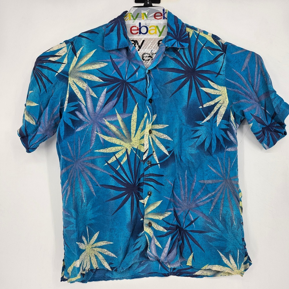 Vintage Giorgio Danieli Shirt‎ Mens Large Hawaiian Button Up Cupro Short Sleeve